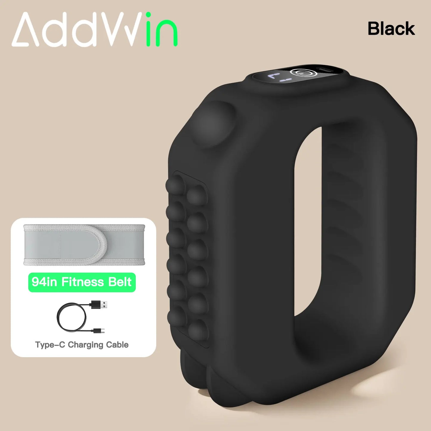 ADDWIN 2026 Adjustable R10 Mini Muscle Recovery Fascia Device with Cordless Rechargeable Design for Waist and Back Muscle Relief, Portable Massager with Adjustable Strap for Waists up to 55 Inches, Ideal Gift for Parents