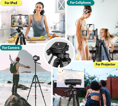 Phone Tripod, 67" Camera Tripod Stand for Iphone Ipad | Professional Aluminum Travel Tripods with Wireless Remote and Carry Bag for Cellphone Photo Video Recording Vlog
