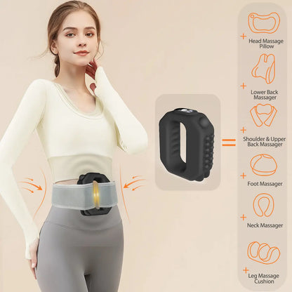 ADDWIN 2026 Adjustable R10 Mini Muscle Recovery Fascia Device with Cordless Rechargeable Design for Waist and Back Muscle Relief, Portable Massager with Adjustable Strap for Waists up to 55 Inches, Ideal Gift for Parents