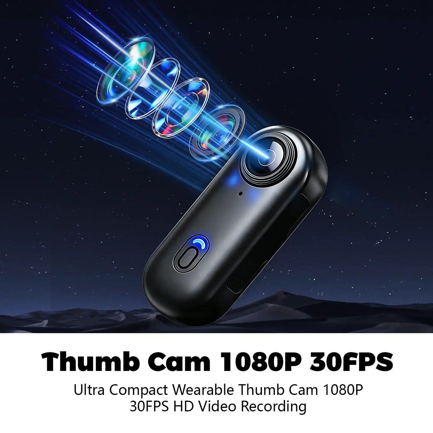 NUISK Mini Thumb Action Camera 1080P - Magnetic Hands-Free Sports Camera for Cycling, Pets, and Vlogging - Perfect for TikTok and Back to School!